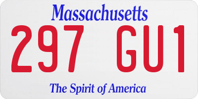 MA license plate 297GU1