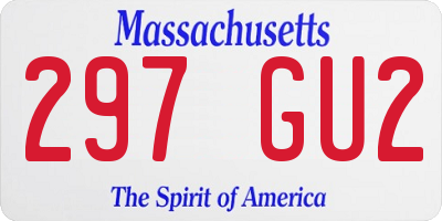 MA license plate 297GU2