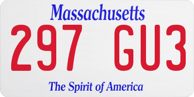 MA license plate 297GU3