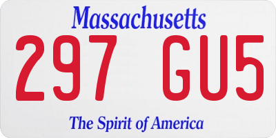 MA license plate 297GU5