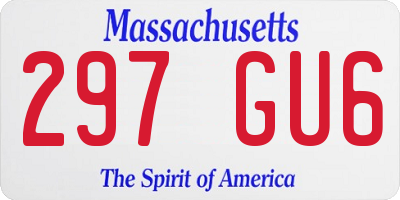MA license plate 297GU6