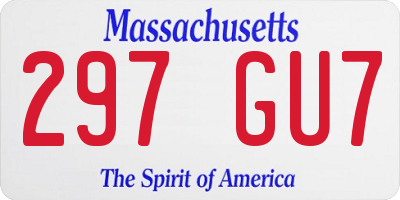 MA license plate 297GU7