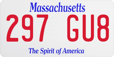 MA license plate 297GU8