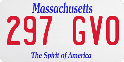 MA license plate 297GV0