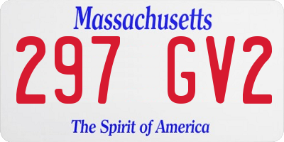 MA license plate 297GV2