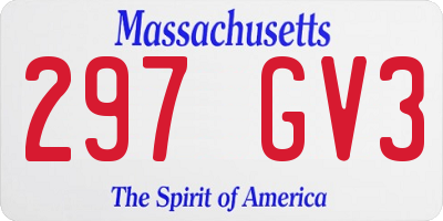MA license plate 297GV3