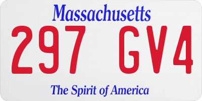 MA license plate 297GV4