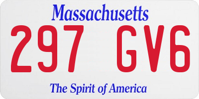 MA license plate 297GV6