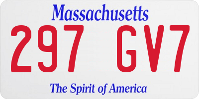 MA license plate 297GV7