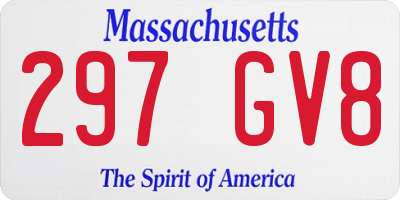 MA license plate 297GV8