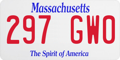 MA license plate 297GW0