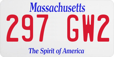 MA license plate 297GW2