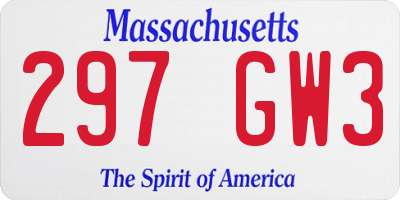 MA license plate 297GW3