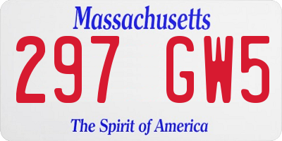 MA license plate 297GW5