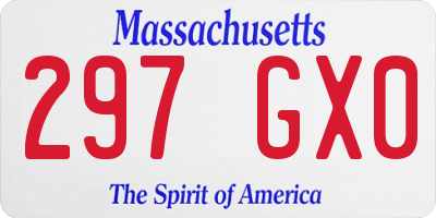 MA license plate 297GX0