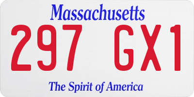MA license plate 297GX1
