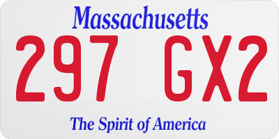 MA license plate 297GX2