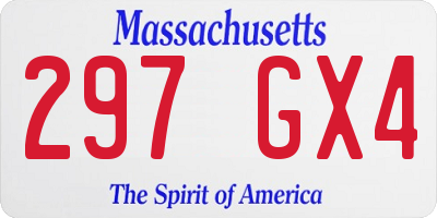 MA license plate 297GX4