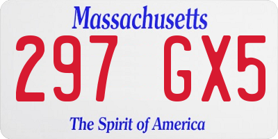 MA license plate 297GX5