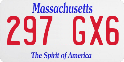 MA license plate 297GX6