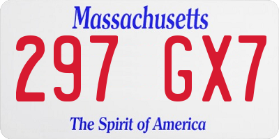 MA license plate 297GX7