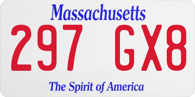 MA license plate 297GX8
