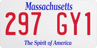 MA license plate 297GY1