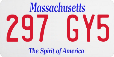 MA license plate 297GY5