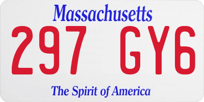 MA license plate 297GY6