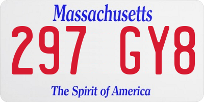MA license plate 297GY8