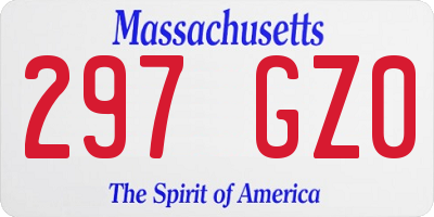 MA license plate 297GZ0