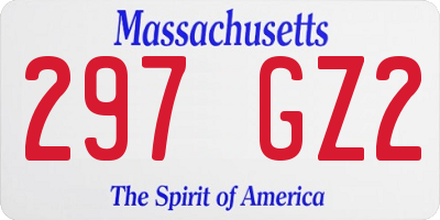 MA license plate 297GZ2