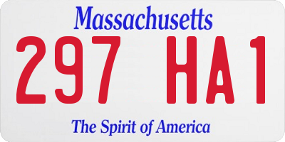 MA license plate 297HA1