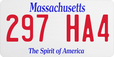 MA license plate 297HA4
