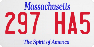 MA license plate 297HA5