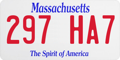 MA license plate 297HA7