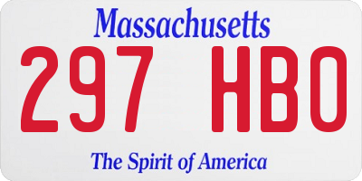 MA license plate 297HB0
