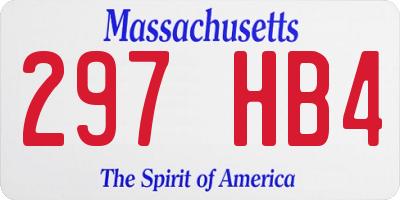 MA license plate 297HB4