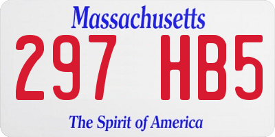 MA license plate 297HB5