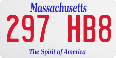 MA license plate 297HB8