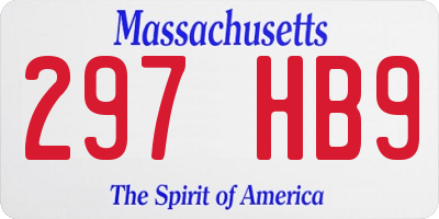 MA license plate 297HB9