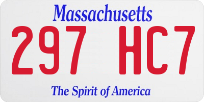MA license plate 297HC7