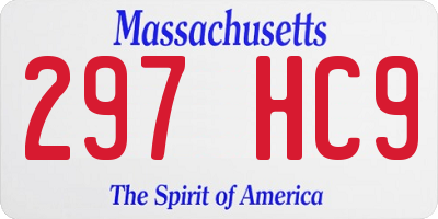 MA license plate 297HC9