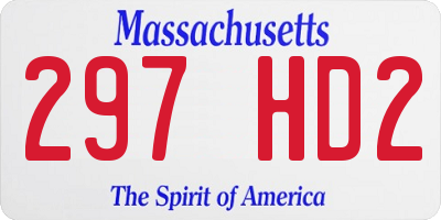 MA license plate 297HD2