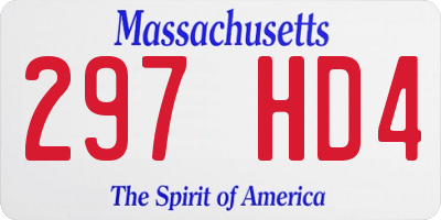 MA license plate 297HD4