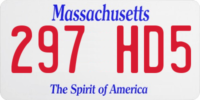 MA license plate 297HD5