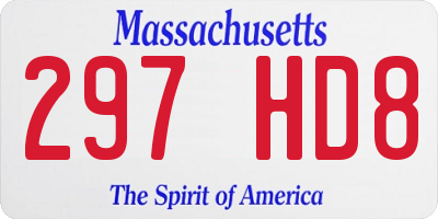 MA license plate 297HD8