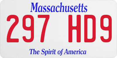 MA license plate 297HD9