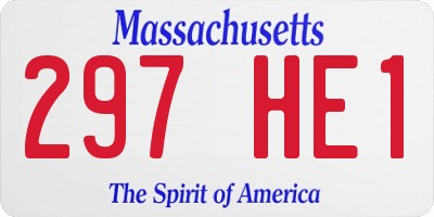 MA license plate 297HE1