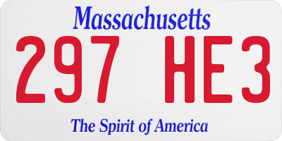 MA license plate 297HE3